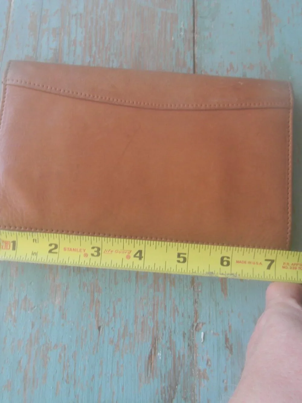 VINTAGE ST. DENNIS TAN LEATHER BUSINESS CARD ORGANIZER TRAVEL PHOTO 5